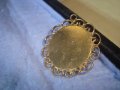 СТАР ПОЗЛАТЕН РЕТРО АРТ ДЕКО ПЕНДАНТ МЕДАЛЬОН с ШЛИФОВАН КАРНЕОЛ 29463, снимка 2