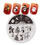 BeautyBigBang BBB-007 Коледен Снежен човек  кръгъл Шаблон за щампа печати за нокти плочка