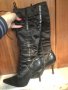 Дамски ботуши естествена кожа и сатен, снимка 2