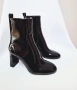 Zara черни лачени боти, снимка 1