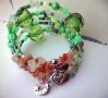 Гривна в смарагово зелено, ръчна изработка, снимка 4