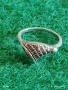 Стилен красив сребърен фешън АРТ пръстен с инкрустирани кристали 52681, снимка 1