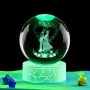 LED Светеща кристална топка/лампа, 3D сензорна - Сватба,Младоженци, снимка 3