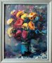 Kартина "Ваза с цветя" 1987 г., худ. Танчо Кунев (1930-2010), снимка 1 - Картини - 40731906