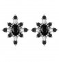 Сребърни обеци с кристали,black/нови, снимка 1 - Колиета, медальони, синджири - 39346746