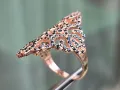 Сребърен пръстен с розово покритие 17556, снимка 4