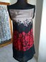 SIMONA BARBIERI Twinset 100% естествена коприна, рокля в черно и червено, снимка 1 - Рокли - 32578746