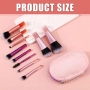 10 бр. мини четки за грим с калъф, компактни, професионални и идеални за пътуване, снимка 2