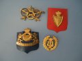 Лот от 4 стари военни знака месинг бронз, снимка 1 - Колекции - 33546774