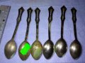 КОМПЛЕКТ 6 Стари РУСКИ БРОНЗОВИ ДЕБЕЛО ПОСРЕБРЕНИ ЛЪЖИЦИ с ФИЛИГРАННА ОРНАМЕНТИКА 42197, снимка 3