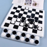 Голяма Основа Подложка за шах мат ШАХМАТ Силиконов молд форма фондан смола шоколад гипс калъп, снимка 3 - Форми - 33303526