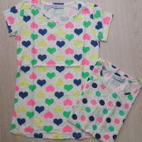 Тениски на сърца и на точки в неонови цветове, снимка 1 - Тениски - 28341181