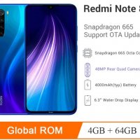 Xiaomi Redmi Note 8 4К 6.3" 4000mAh 18W 4GB RAM 64GB ROM 8 Ядра Snapdragon 665 4G 48MP 5хКамери Син, снимка 1 - Xiaomi - 26654225