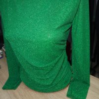 нова блестяща блузка в зелено, снимка 6 - Блузи с дълъг ръкав и пуловери - 38901489