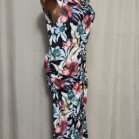  FLOYO XL Еластична рокля на цветя, снимка 2 - Рокли - 36940313