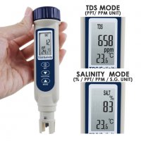 Водоустойчив тестер за измерване качеството на водата TDS, соленост, снимка 6 - Друга електроника - 33332819