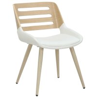 Стол Brody еко кожа бял - дървени крака, снимка 1 - Столове - 43281290