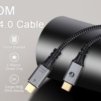 VCom USB4.0 Type-C/Type-C 40Gbps, 240W - CU541M-1.2m, снимка 8 - Кабели и адаптери - 43155237