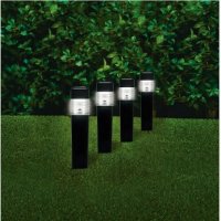 Комплект LED соларна лампа, 4бр, Черна, снимка 3 - Декорация за дома - 36790587