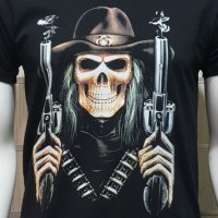 Нова мъжка тениска с дигитален печат Череп с пистолети, снимка 13 - Тениски - 29050863