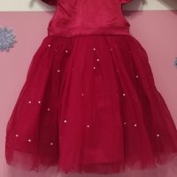 Червена празнична рокля, снимка 4 - Бебешки рокли - 43439827