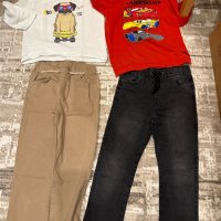 Комплект панталон с блузка 2 броя за 7-8 годишно момче, снимка 1 - Детски комплекти - 43839737