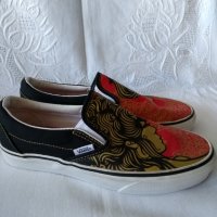 VANS дизайнерски в черно и червено, снимка 4 - Кецове - 37160438