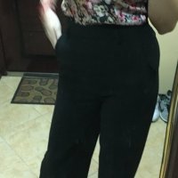 Черен панталон с широки крачули, снимка 9 - Панталони - 28184214