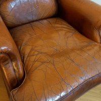 Ретро кресло от естествена кожа , снимка 3 - Дивани и мека мебел - 43243962
