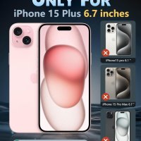 FNTCASE Калъф за телефон iPhone 15-Plus 6,7 инча, прозрачен, удароустойчив, с протектори, снимка 2 - Калъфи, кейсове - 43662759