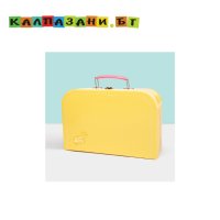  Куфарче с паспорт за плюшени играчки 23 см, жълт 6396, снимка 1 - Плюшени играчки - 42937293