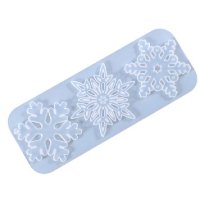 3 едри снежинки снежинка силиконов молд форма фондан шоколад гипс смола декор, снимка 3 - Форми - 43781638