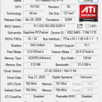 Видео карта ATi Radeon Sapphire HD 4770 512MB GDDR5 128bit PCI-E, снимка 9 - Видеокарти - 37258616