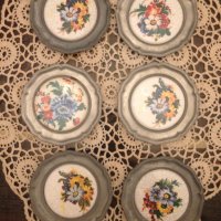 Старинни немски чинии за стена от калай и рисуван порцелан/2, снимка 1 - Декорация за дома - 43201468