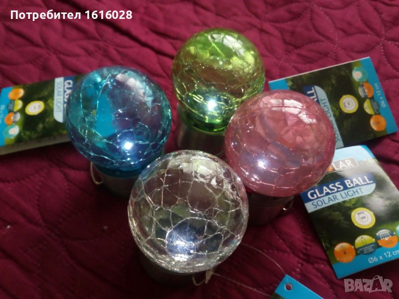 Нови  соларни лампи-топки за закачане за къмпинг,градина и др., снимка 1