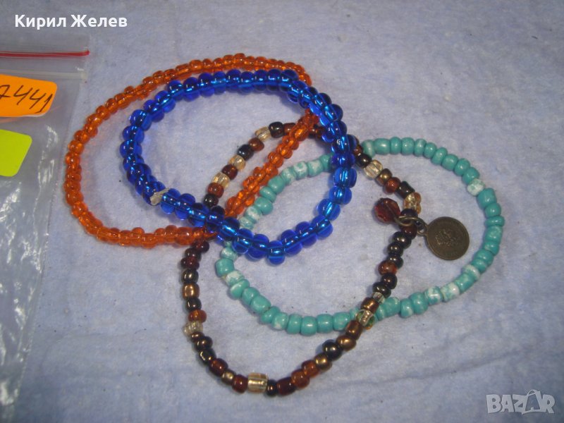 ЧЕТИРИ ЦВЕТНИ МЪНИСТЕНИ ХЕНД МЕЙД АРТ ЛЕТНИ ГРИВНИЧКИ 57441, снимка 1