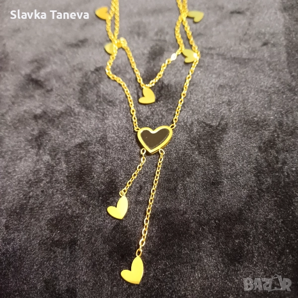 Стоманено колие със сърца, снимка 1