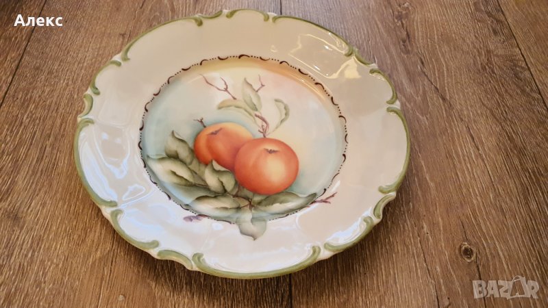 Hutschenreuther– Рисувана чиния, плато, 25.5см– 1988г Отлична!, снимка 1