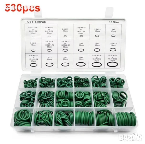 530 броя О-ринг пръстени, уплътнения, гарнитури, снимка 1