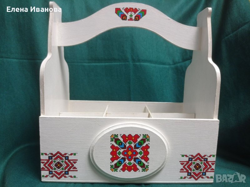 Ръчно изработена кошница за бири с шевици, снимка 1