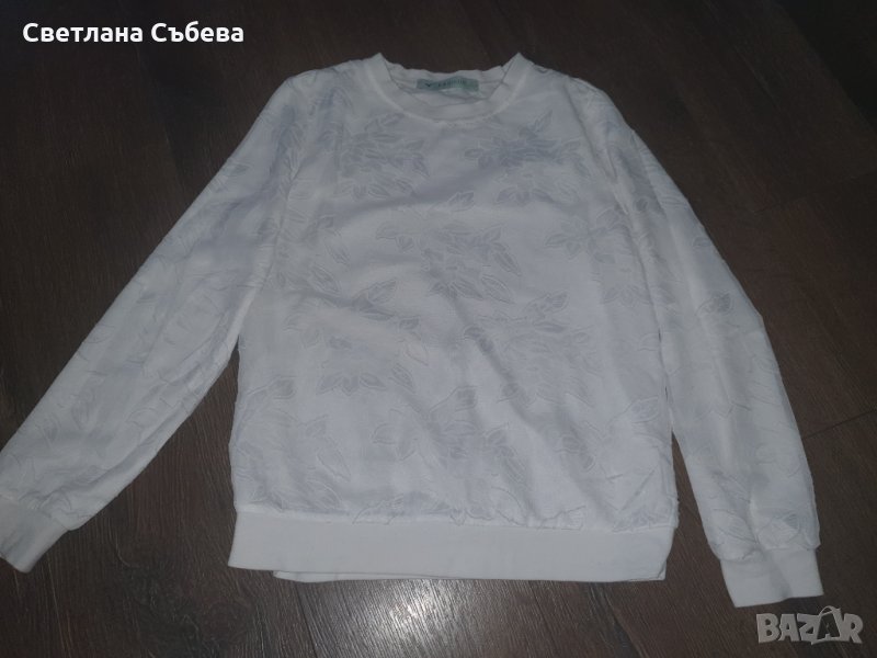 Бяла блуза с дантела, снимка 1