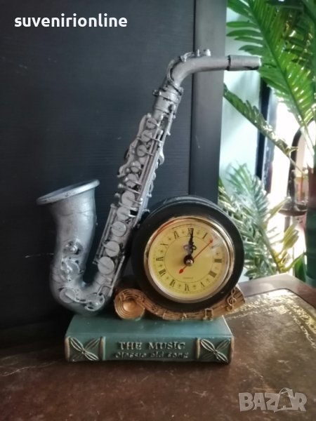 Сувенир саксофон с часовник на батерия , снимка 1