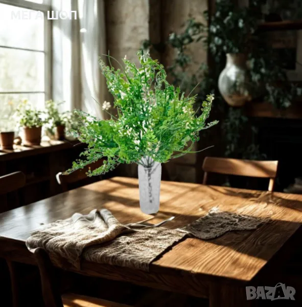 Изкуствена зелена аранжировка – Естествена свежест без поддръжка, снимка 1
