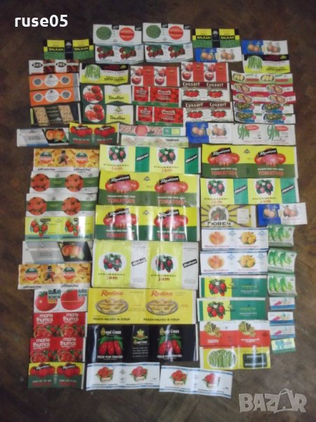 Лот от 70 бр. етикета за консерви и буркани, снимка 1