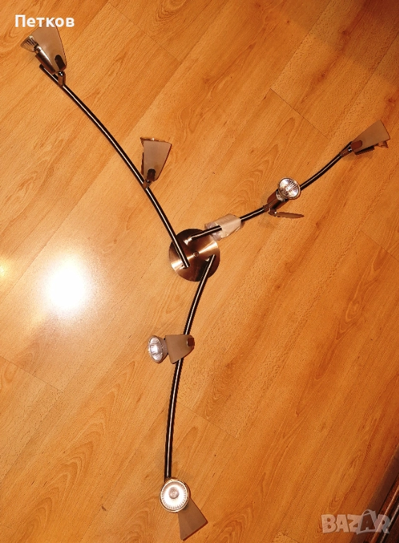 Аплик за таван комплект с 6 броя крушки с цокъл GU 10, снимка 1