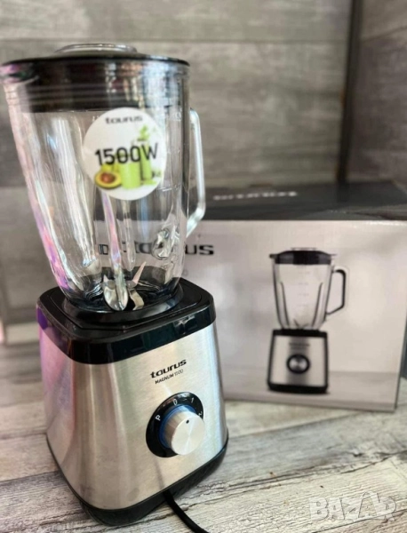 Мощен блендер 1500W за разбиване на лед със стъклена кана 1.5 литра, снимка 1