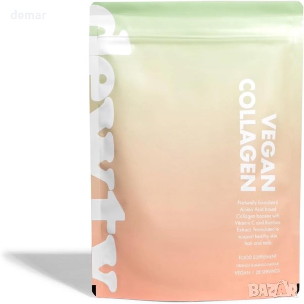Dewty Веган колаген добавка за жени с витамини и аминокиселини-28 порции с вкус на манго и портокал, снимка 1