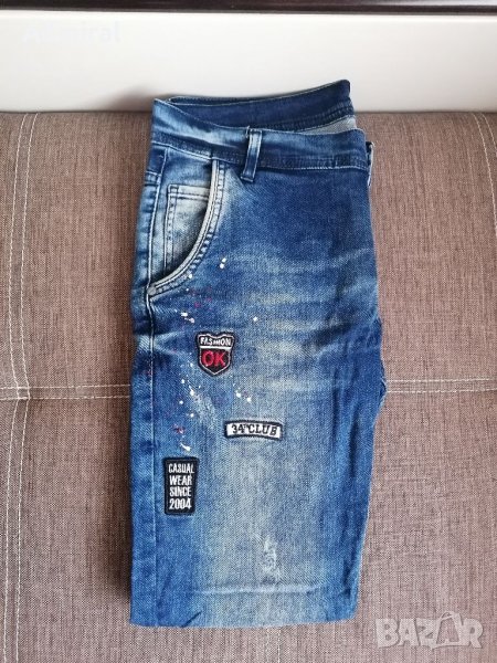 Мъжки стилни дънки с пръскана боя, снимка 1