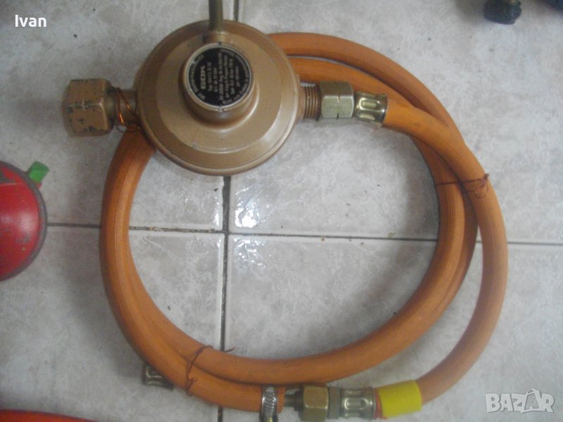 4 kg/h-10 bar-Газов Редуцир Вентил-GOK-Високо Налягане-НОВ-с Маркуч-Немски-50 mbar-Голям-Бронзов, снимка 1