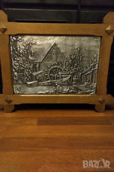 Картина ръчна изработка масивно дърво оловно цинкова , снимка 1